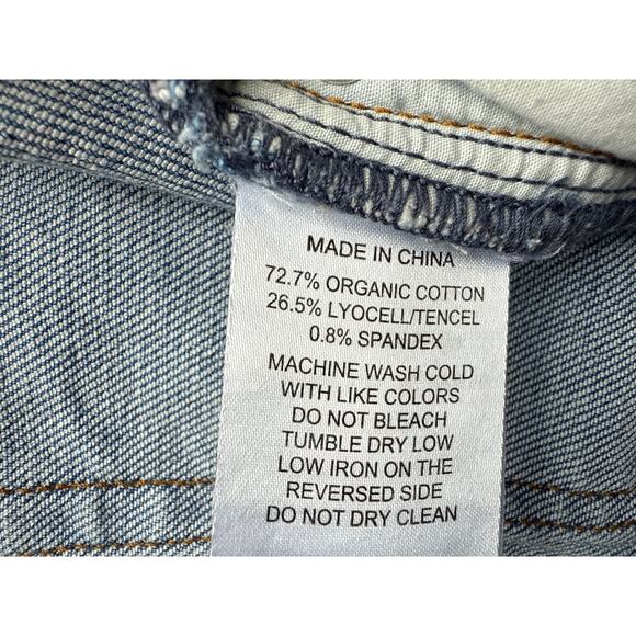 Quince Cropped Wide-Leg Denim Jeans in Light Blue Size 32 - Picture 6 of 7